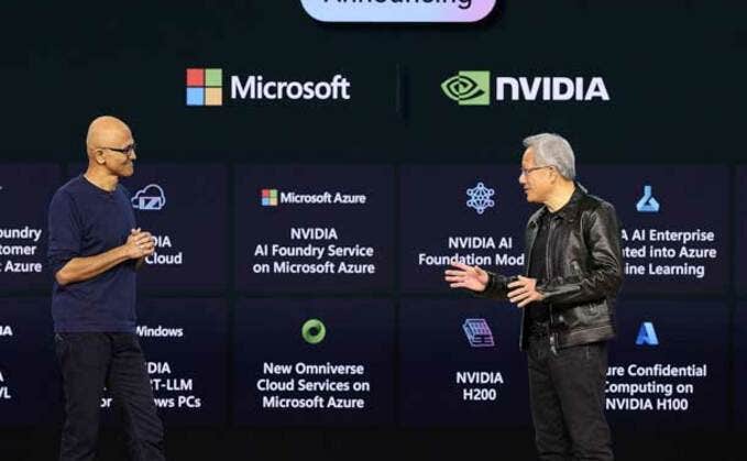 Microsoft Ignite 2023: Viel Lob vom Nvidia-CEO