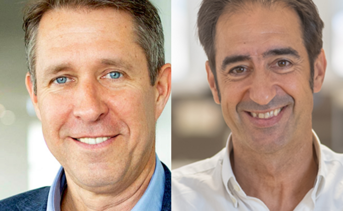 Bechtle-Vorstand Konstantin Ebert (li) und Rafa Cayuelas, Geschäftsführer iDoo Tech aus Saragossa.