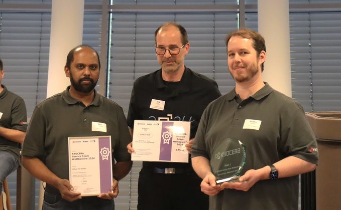 Das Service-Team des Fachhandelspartners Office 360 aus Hannover überzeugte die Kyocera-Jury auf ganzer Linie