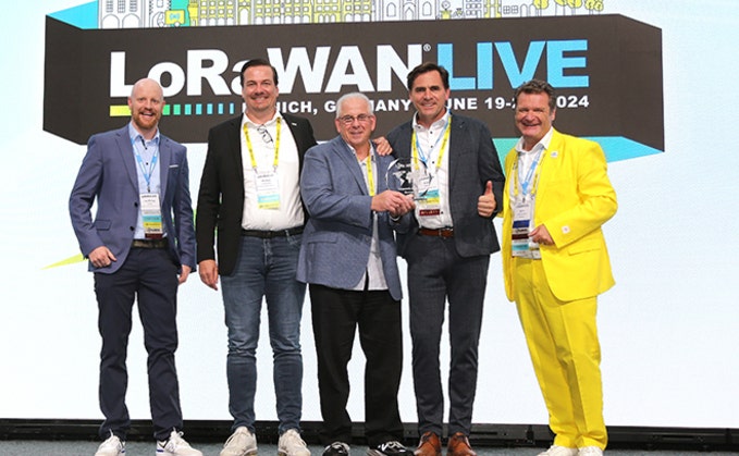 Vorreiter beim Thema LoRaWAN: Das Team der Minol-Zenner-Gruppe (v.l.) Jan-Philipp Exner, Matthias Hinkelmann, Rich Sanders, Zeljko Petrina, Boris Stöckermann.